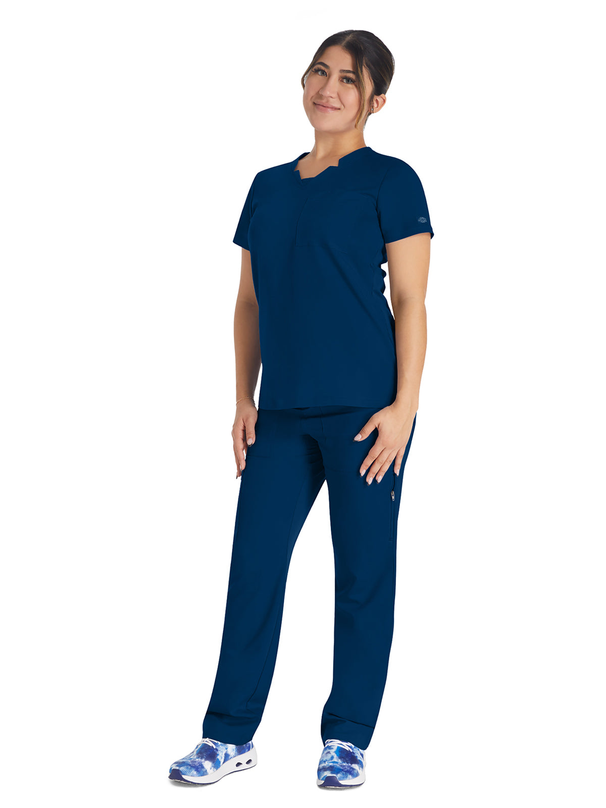 Women's 2-Pocket Notched V-Neck Scrub Top