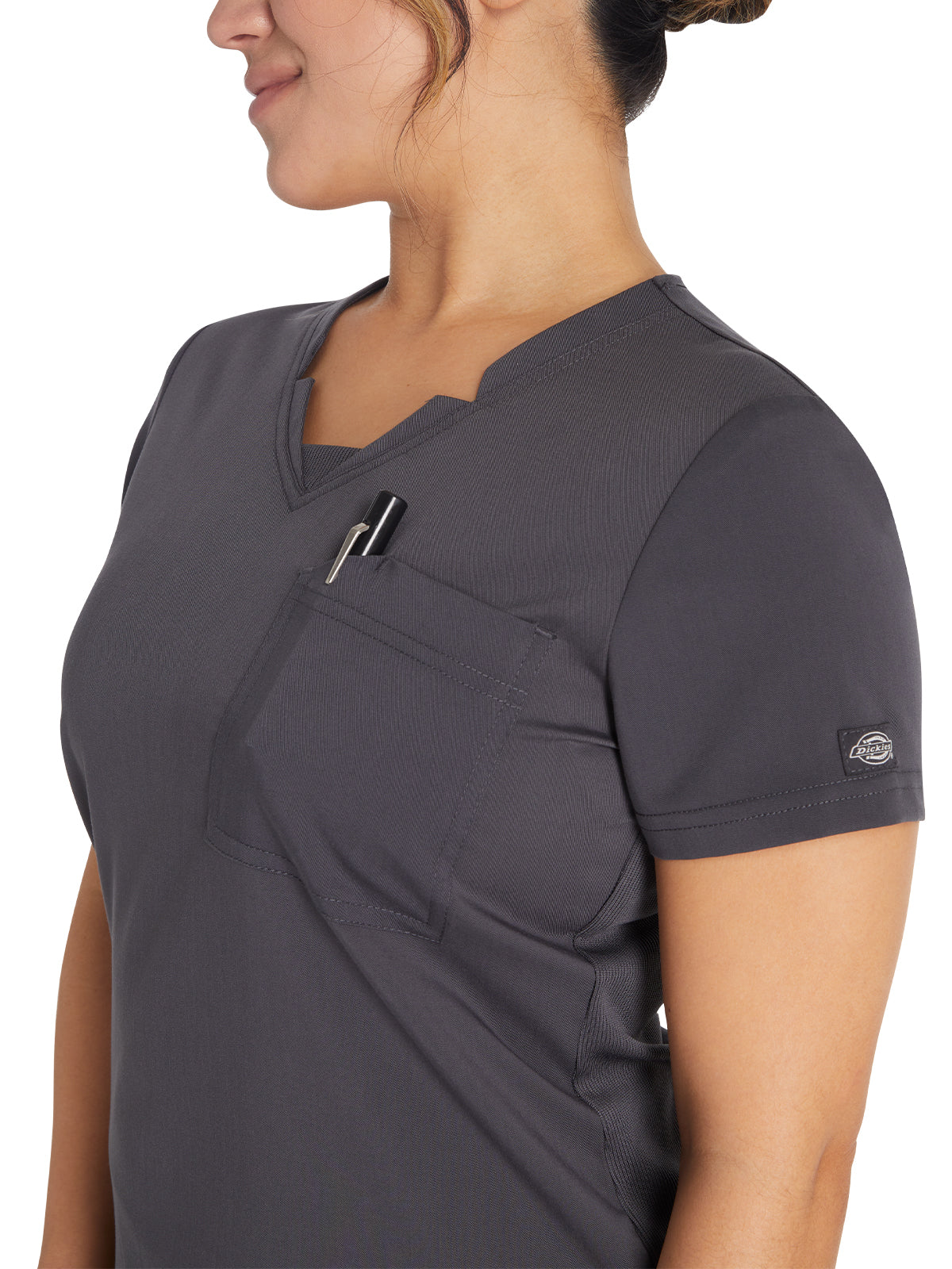 Women's 2-Pocket Notched V-Neck Scrub Top