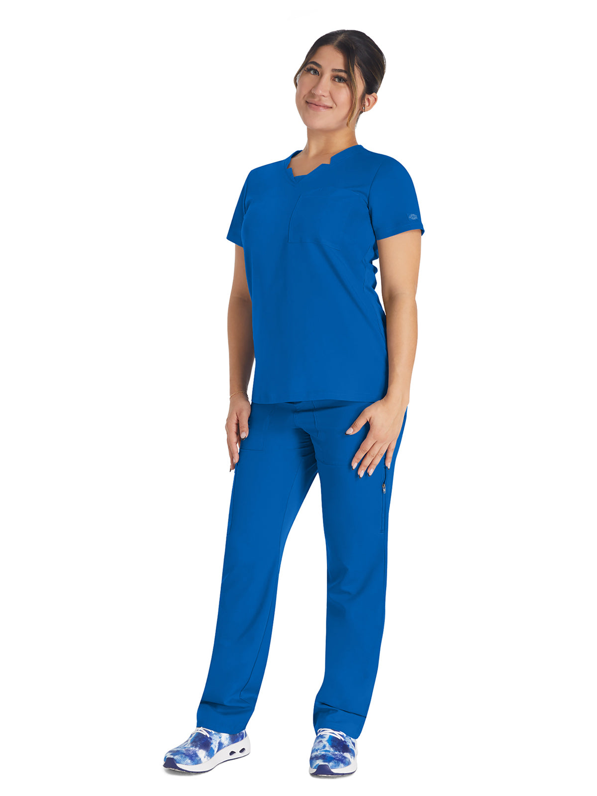 Women's 2-Pocket Notched V-Neck Scrub Top