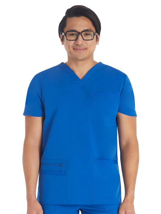 Men's 4-Pocket V-Neck Scrub Top