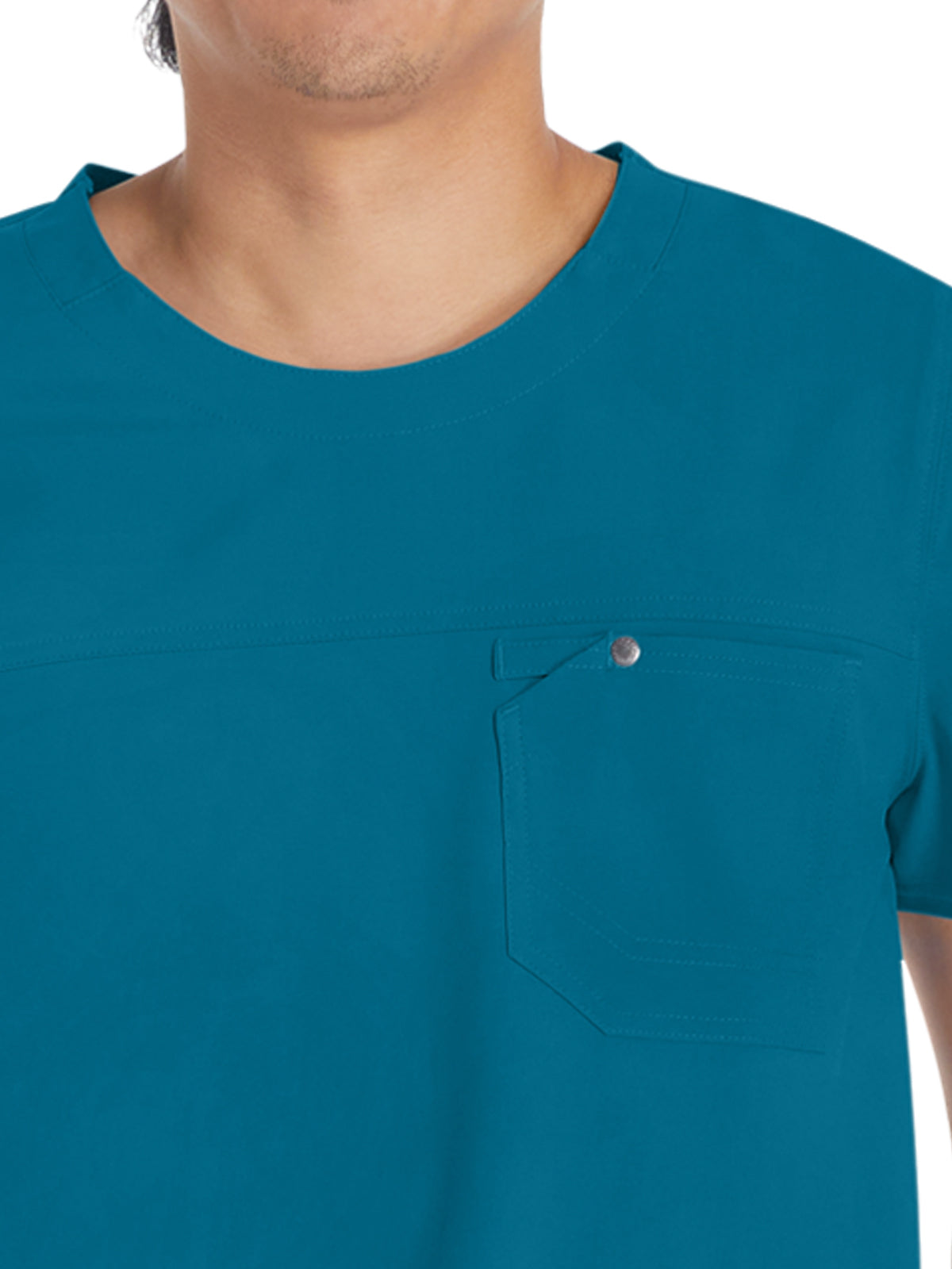 Men's 1-Pocket Round Neck Scrub Top