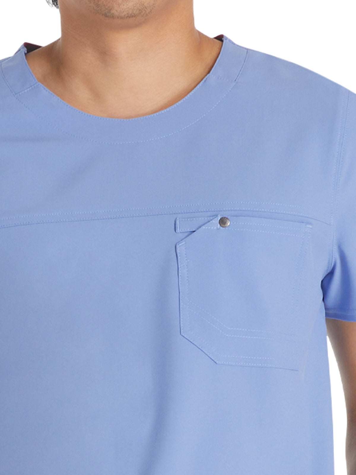 Men's 1-Pocket Round Neck Scrub Top