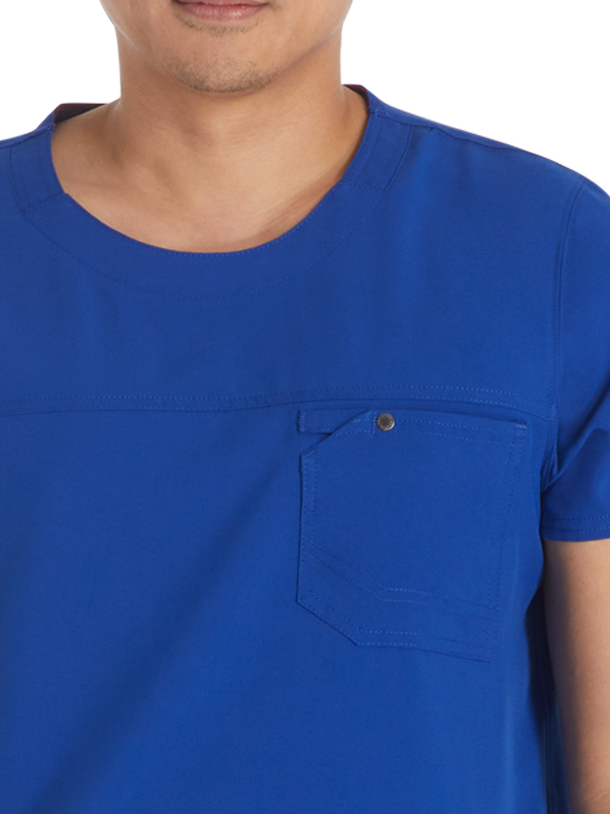 Men's 1-Pocket Round Neck Scrub Top