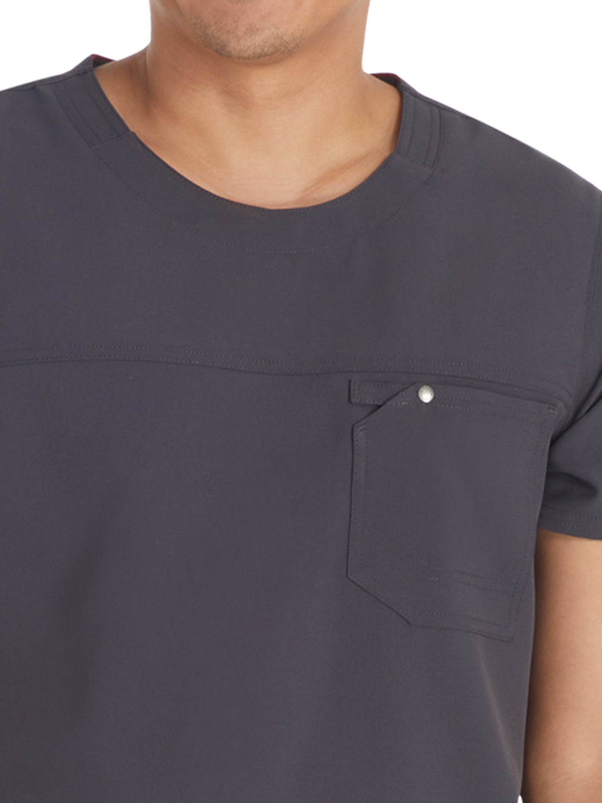 Men's 1-Pocket Round Neck Scrub Top