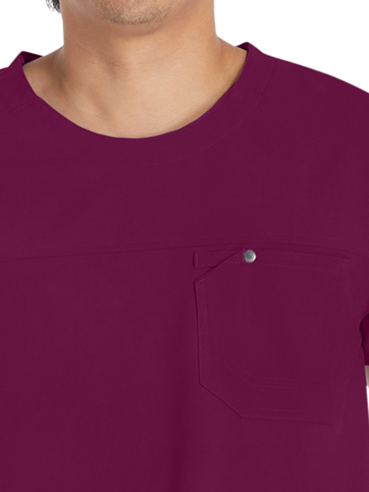 Men's 1-Pocket Round Neck Scrub Top