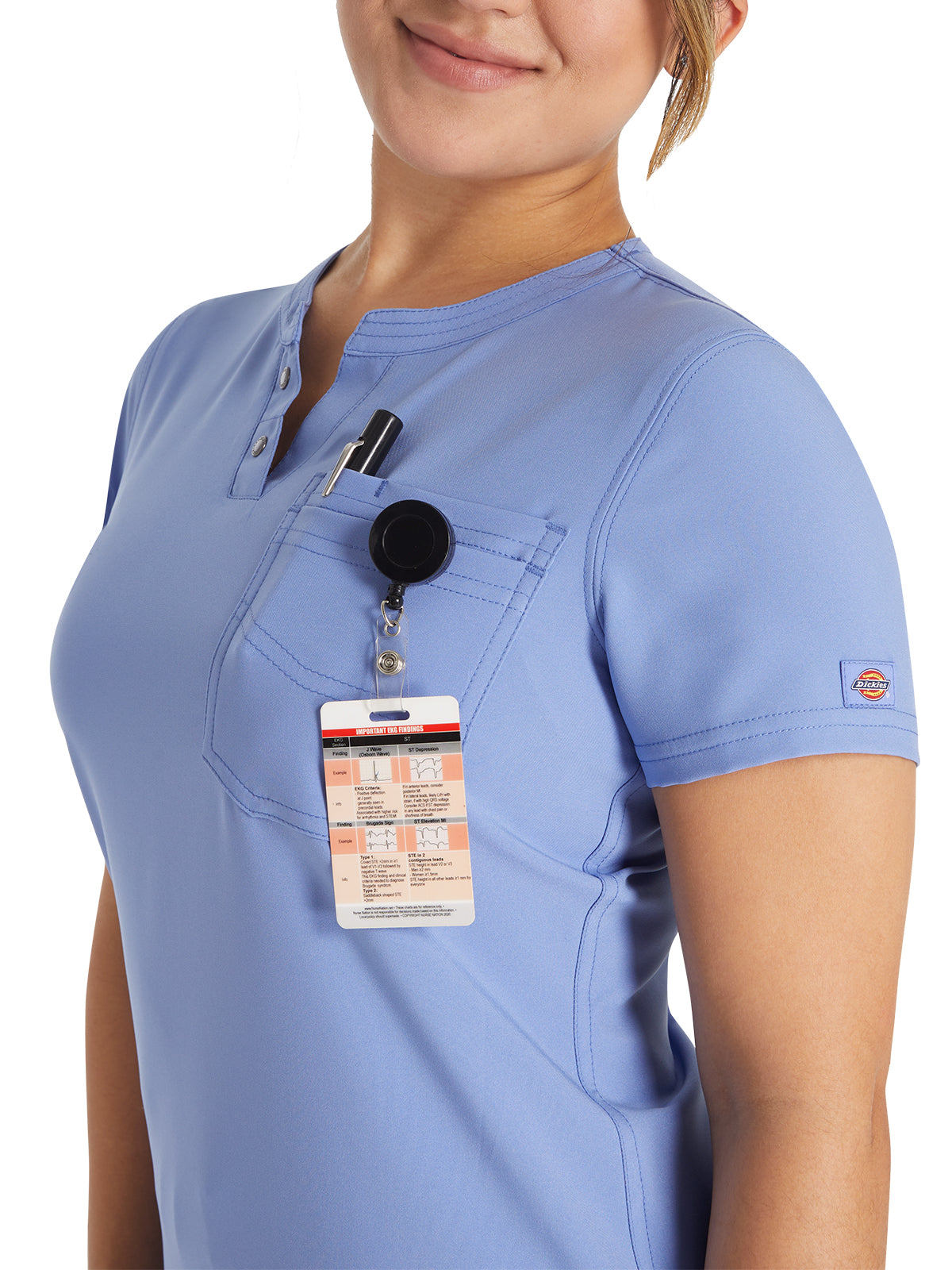 Women's 1-Pocket Henley Scrub Top