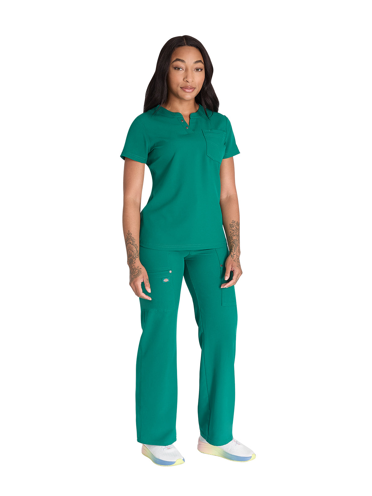 Women's 1-Pocket Henley Scrub Top