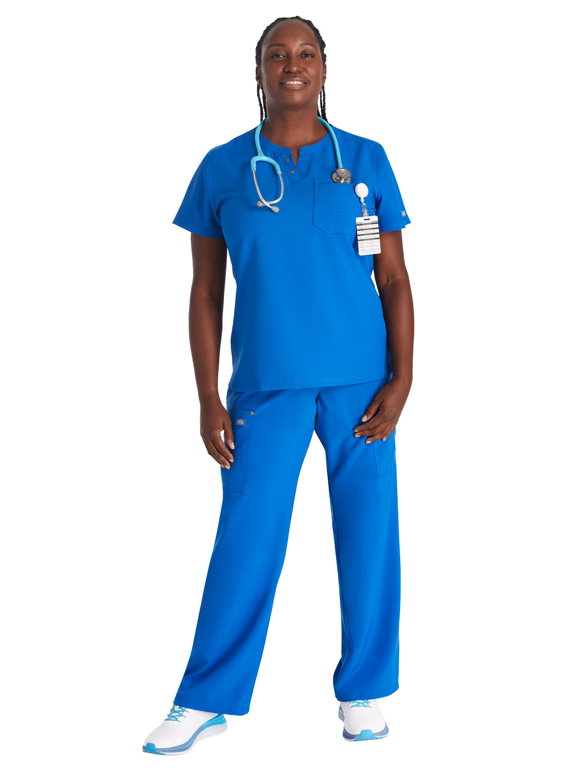 Women's 1-Pocket Henley Scrub Top