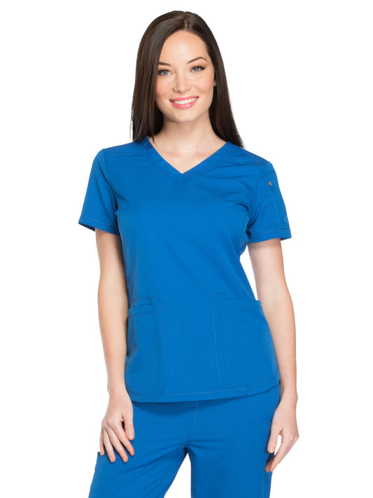 Women's 3-Pocket V-Neck Top - DK730 - Royal
