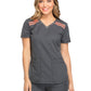 Women's 3-Pocket V-Neck Top - DK740 - Pewter