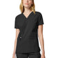 Women's 2-Pocket V-Neck Scrub Top - DK856 - Black
