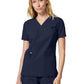 Women's 2-Pocket V-Neck Scrub Top - DK856 - Navy