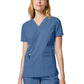 Women's 2-Pocket V-Neck Scrub Top - DK856 - Vintage Blue