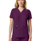 Women's 2-Pocket V-Neck Scrub Top - DK856 - Wine
