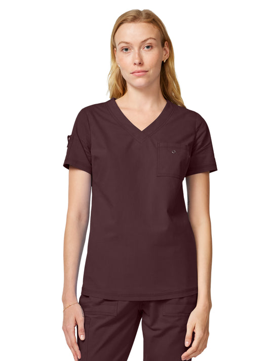 Women's 1-Pocket V-Neck Tuck-In Scrub Top - DK857 - Terrain