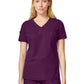 Women's 1-Pocket V-Neck Tuck-In Scrub Top - DK857 - Wine