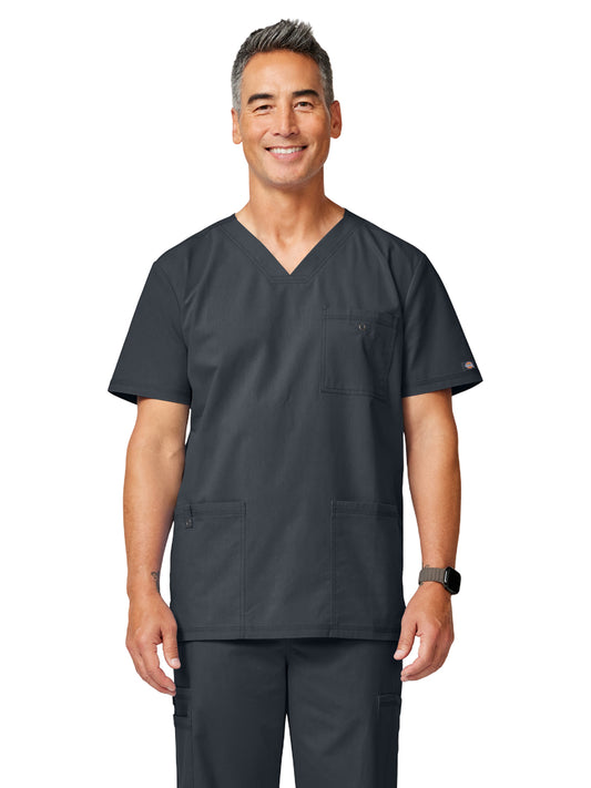 Men's 3-Pocket V-Neck Scrub Top - DK859 - Pewter