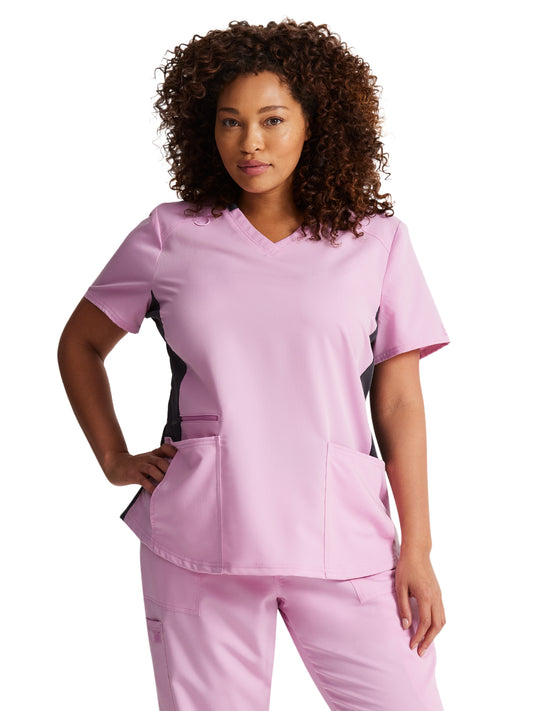 Women's 5-Pocket Rib Knit V-Neck Scrub Top