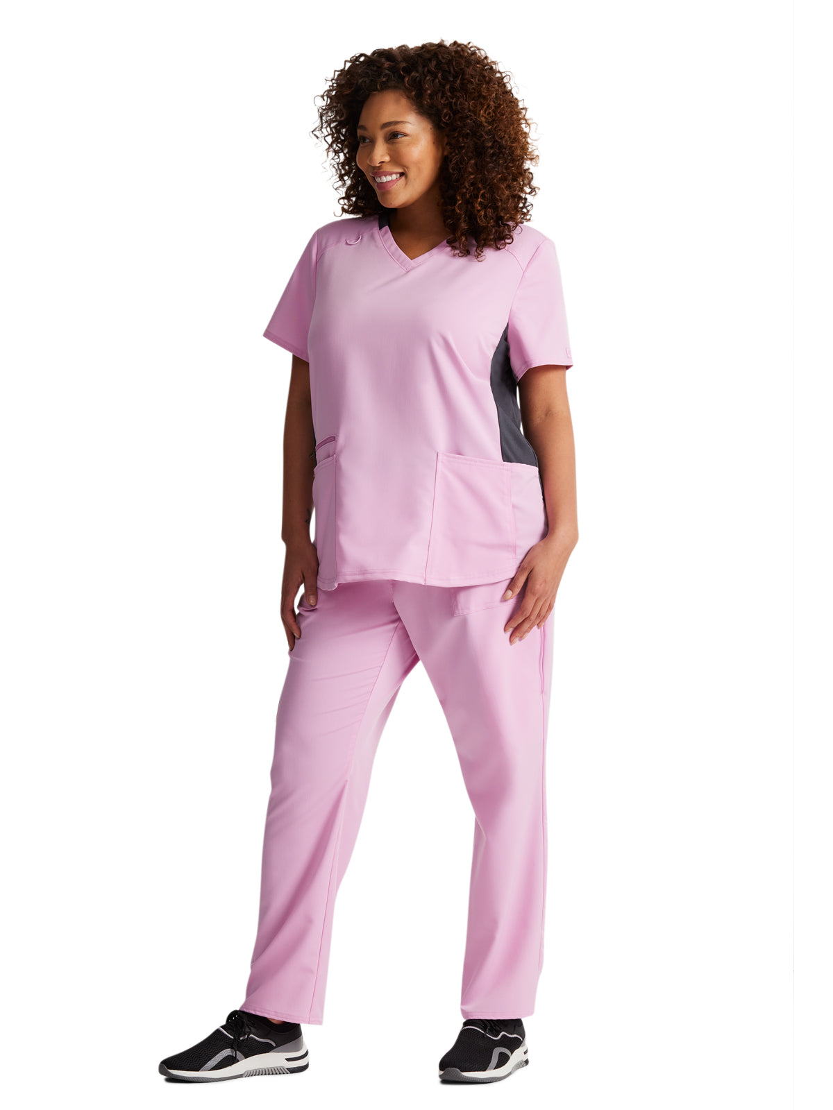 Women's 5-Pocket Rib Knit V-Neck Scrub Top