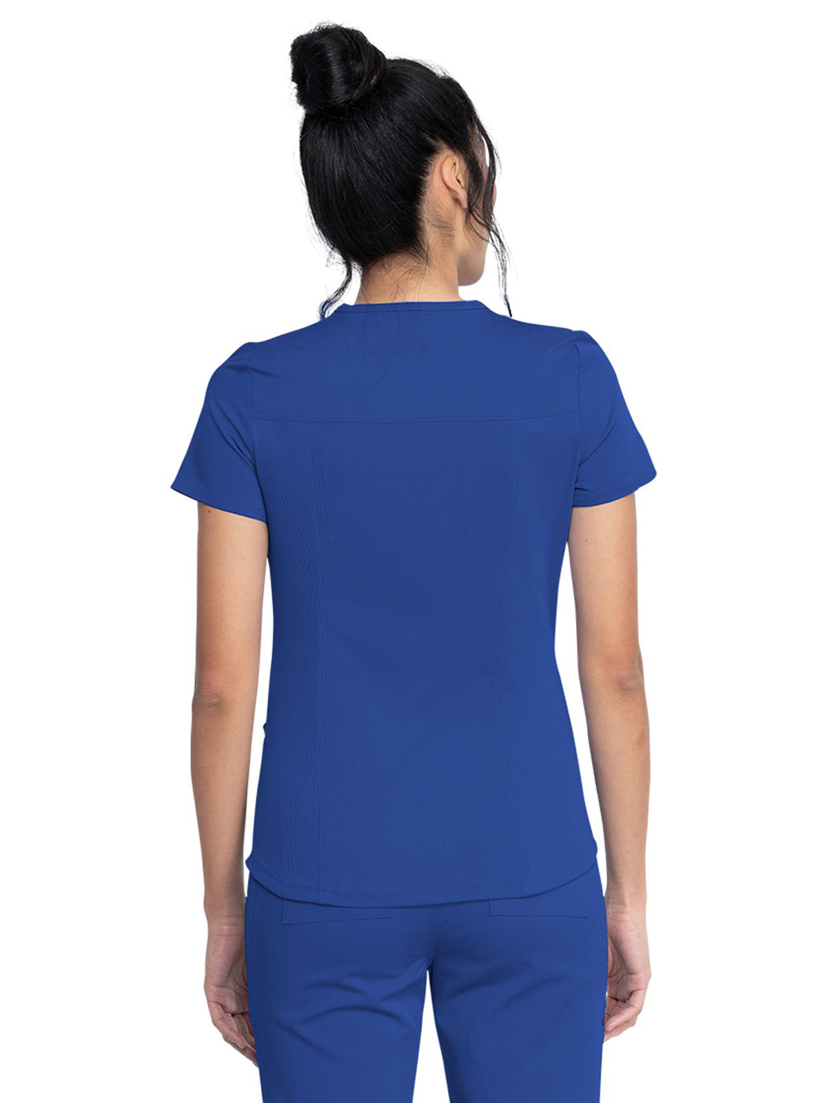 Women's 5-Pocket Rib Knit V-Neck Scrub Top