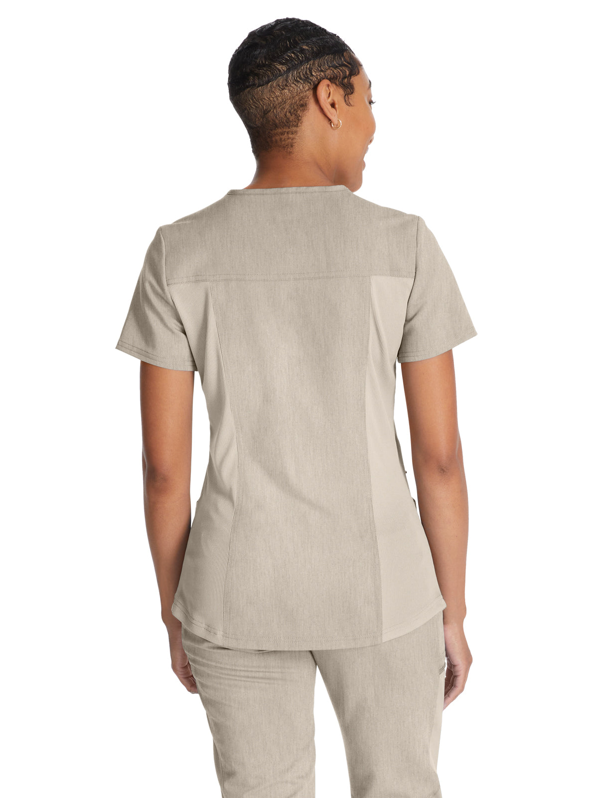 Women's 5-Pocket Rib Knit V-Neck Scrub Top