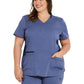 Women's 5-Pocket Rib Knit V-Neck Scrub Top