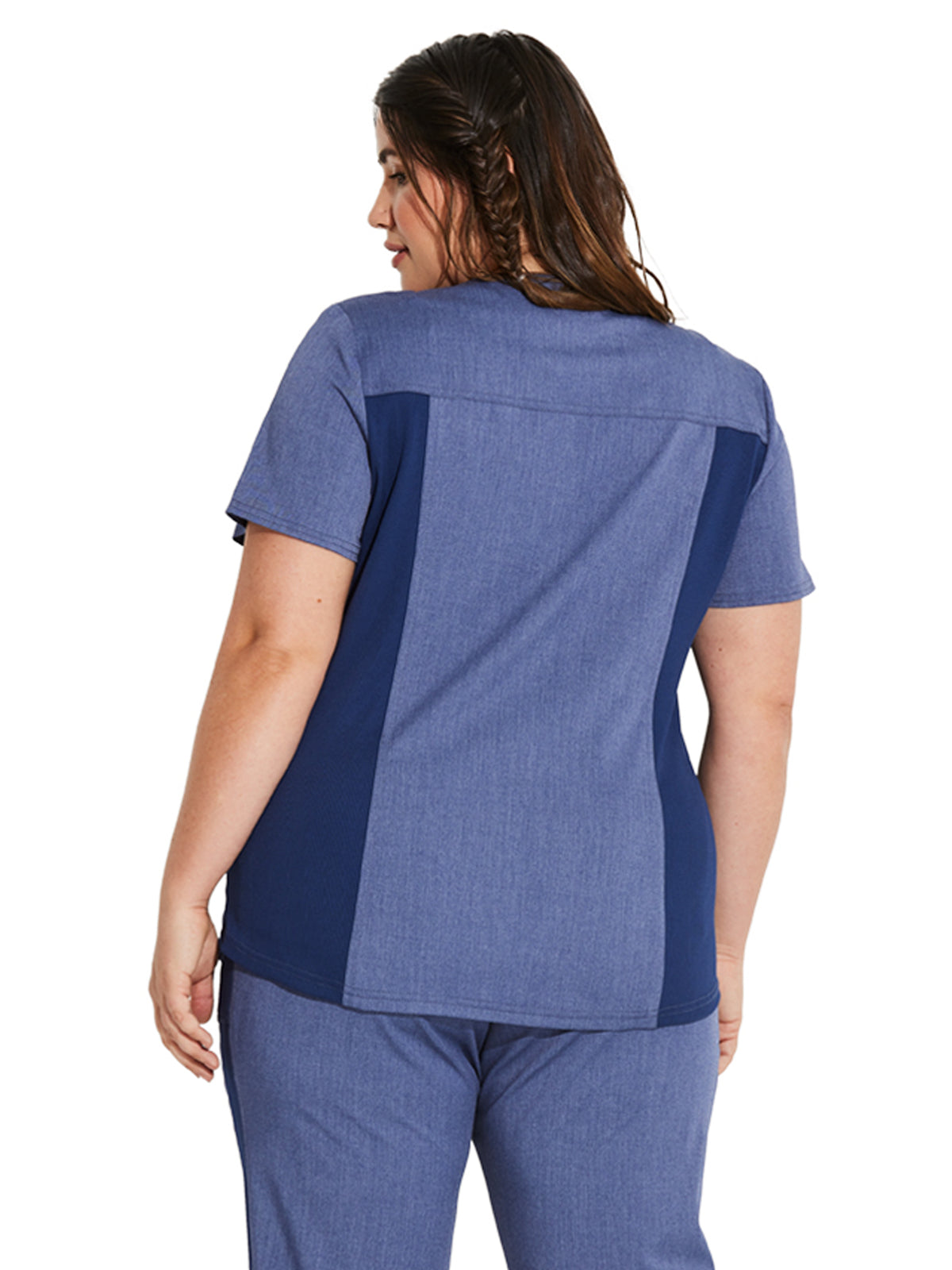 Women's 5-Pocket Rib Knit V-Neck Scrub Top