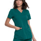 Women's 5-Pocket Rib Knit V-Neck Top - DK875 - Hunter Green