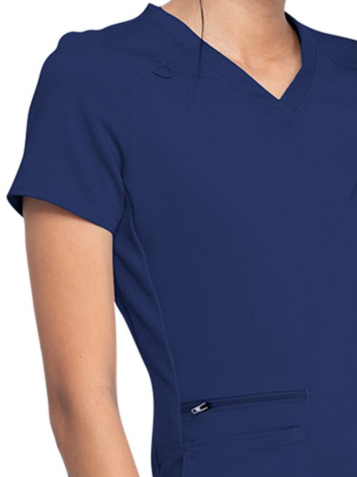 Women's 5-Pocket Rib Knit V-Neck Scrub Top