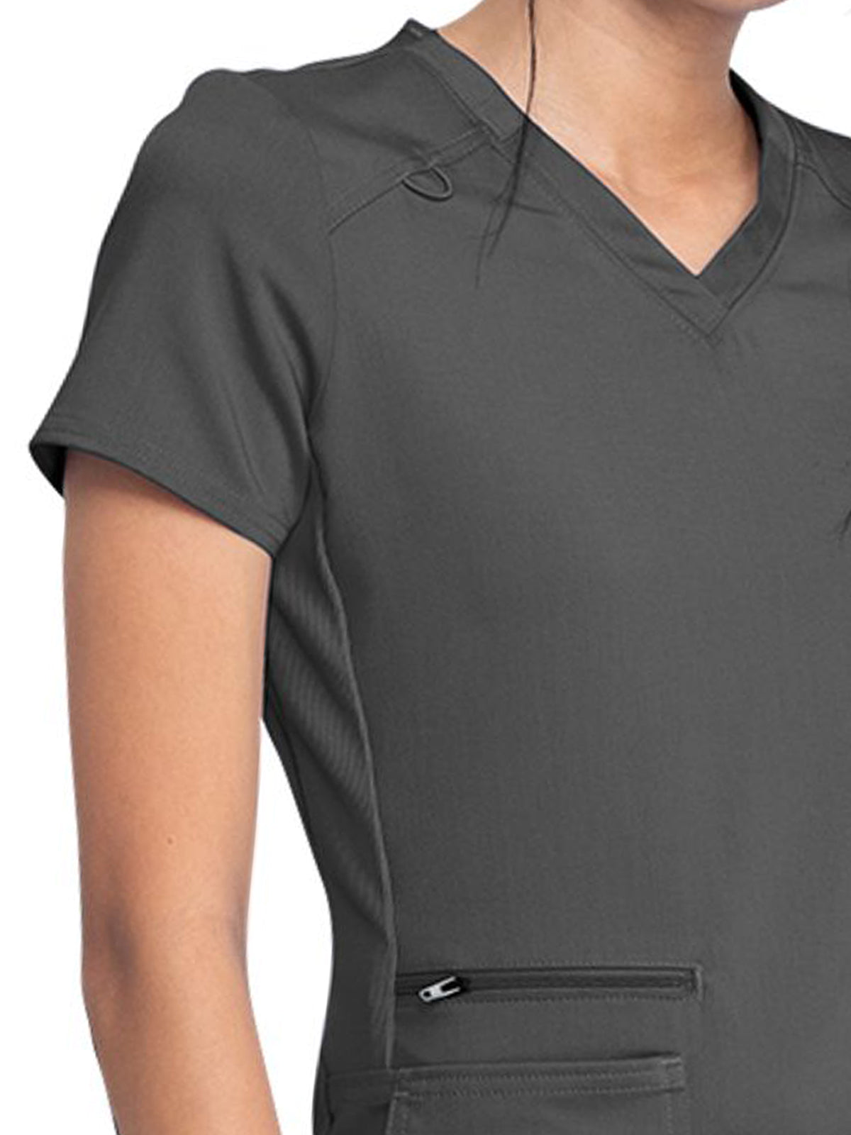 Women's 5-Pocket Rib Knit V-Neck Scrub Top