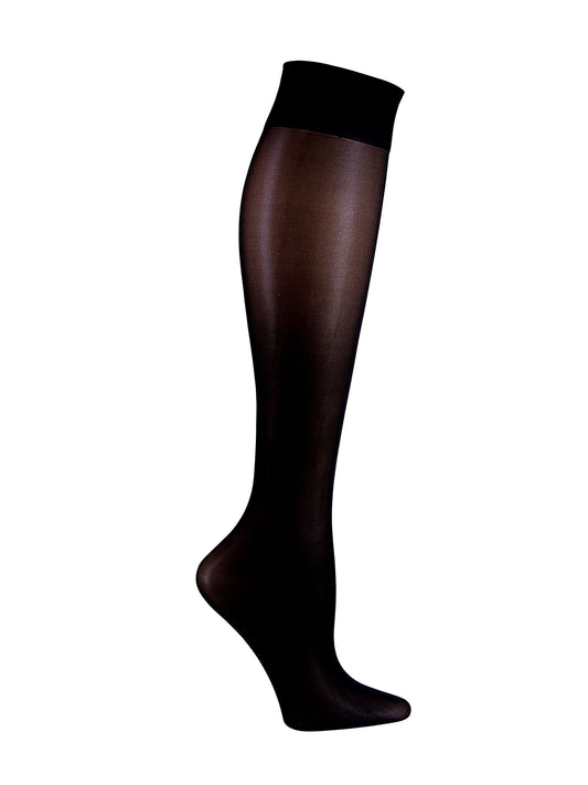 Women's Knee High 8-15 mmHg Compression Sock - FASHIONSUPPORT - Black