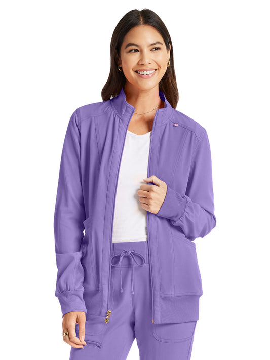Women's 4-Pocket Zip Front Jacket - HS347 - Lavender Sparkle