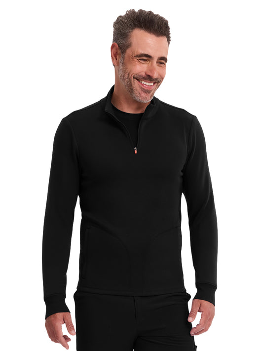 Men's 2-Pocket Mock Neck Jacket - IN302 - Black