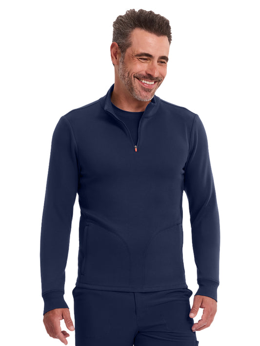 Men's 2-Pocket Mock Neck Jacket - IN302 - Navy