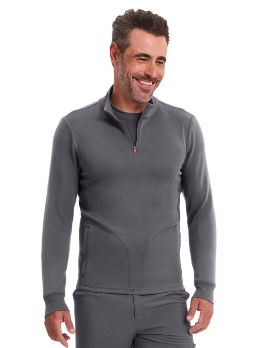 Men's 2-Pocket Mock Neck Jacket - IN302 - Pewter