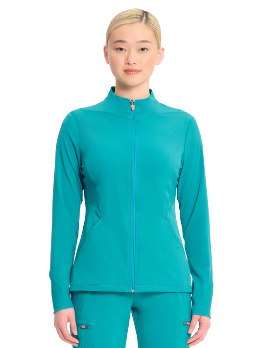Women's Zip-Front Jacket - IN320A - Teal Blue