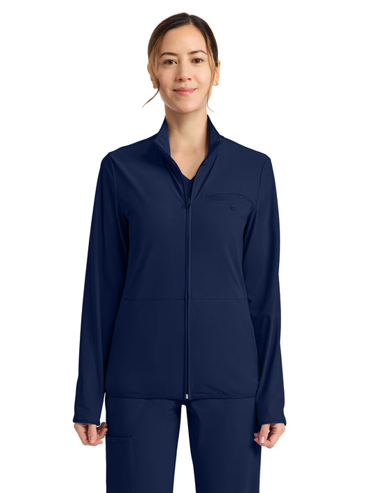 Women's 3-Pocket Warm-up Jacket - IN525A - Navy