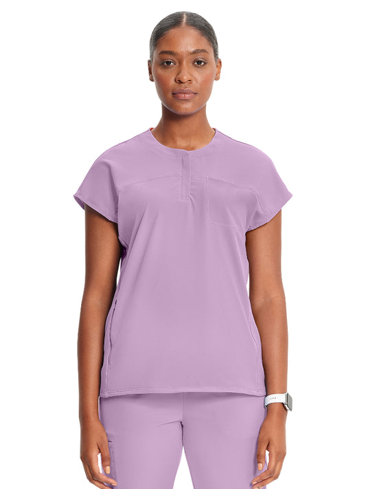 Women's Henley Top - IN622A - Livewire Lilac