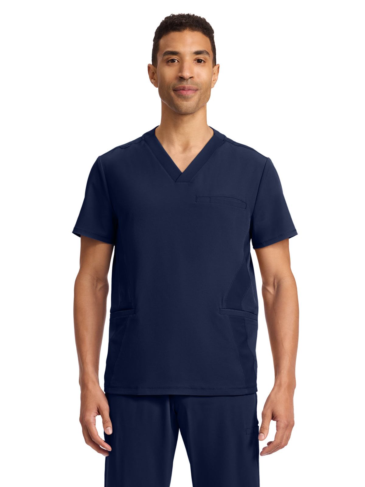Men's 3-Pocket V-Neck Top - IN628A - Navy