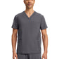 Men's 3-Pocket V-Neck Top - IN628A - Pewter