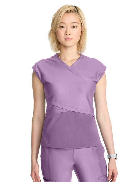 Women's 2-Pocket V-Neck Top - IN645A - Livewire Lilac