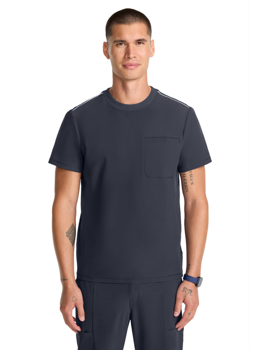 Men's 3-Pocket Crew Neck Top - IN646A - Pewter