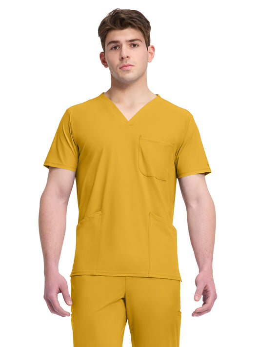 Men's 3-Pocket V-Neck Top - IN651A - Butterscotch