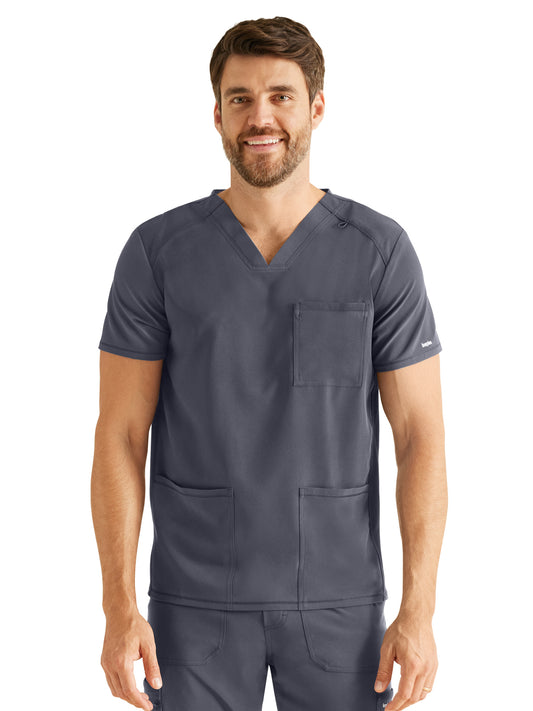 Men's 3-Pocket V-Neck Scrub Top