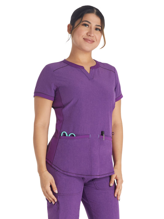 Women's 3-Pocket Henley Scrub Top