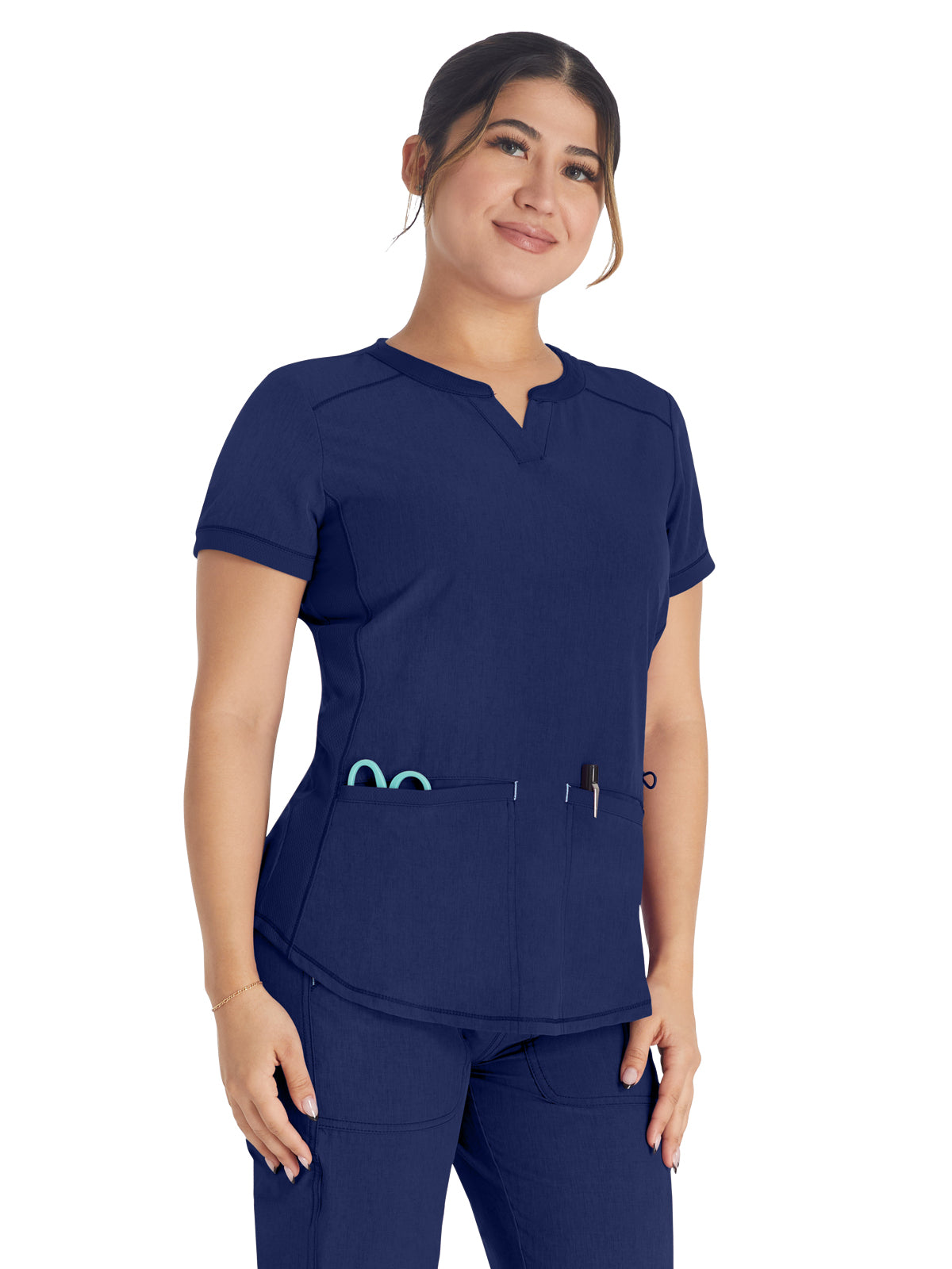 Women's 3-Pocket Henley Scrub Top