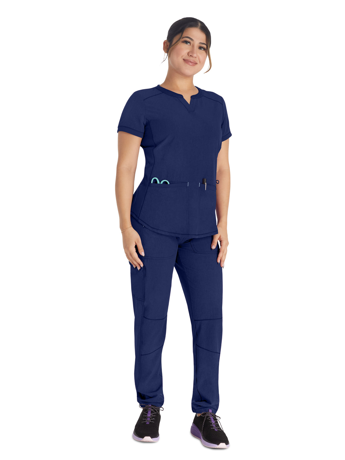 Women's 3-Pocket Henley Scrub Top