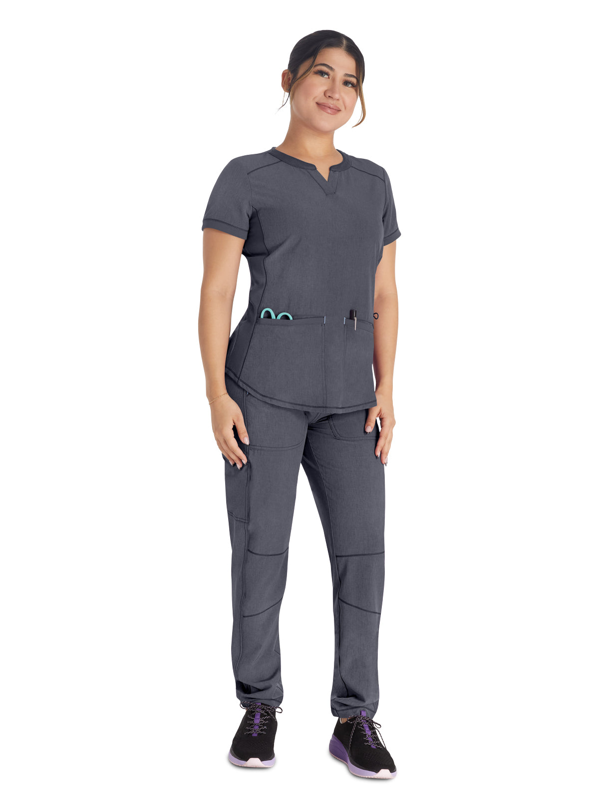 Women's 3-Pocket Henley Scrub Top