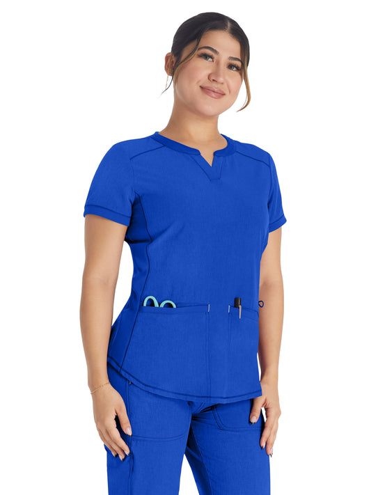 Women's 3-Pocket Henley Scrub Top