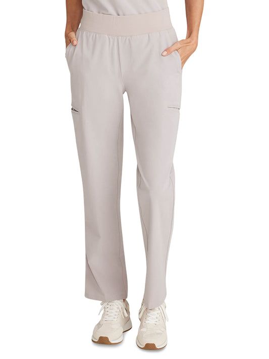 Women's 6-Pocket Straight Leg Ankle Scrub Pant - ML010 - Warm Stone